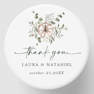 Minimalist Rustic Watercolor Pumpkin Fall Wedding Mini Candle Favors