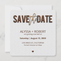 Minimalist Rustic Wood Save The Date Card