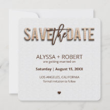 Minimalist Rustic Wood Save The Date Card