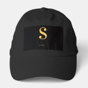 Minimalist s Black Hat Gold Letter Cap Monogra