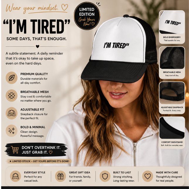 Minimalist Sad Aesthetic Trucker Hat | Emotional Q (Creator Uploaded)