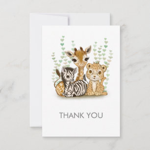 Minimalist Safari Flat Thank You Card