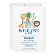 Minimalist Safari Wild One Birthday 