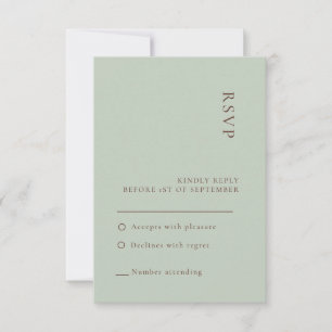 Minimalist Sage Bohemian Wedding RSVP card
