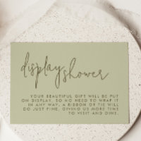 Minimalist Sage Bridal Shower Display Shower
