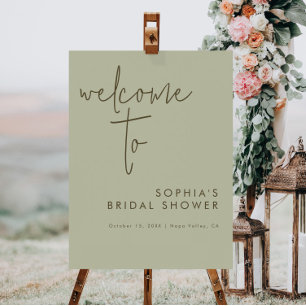 Minimalist Sage Bridal Shower Welcome Sign
