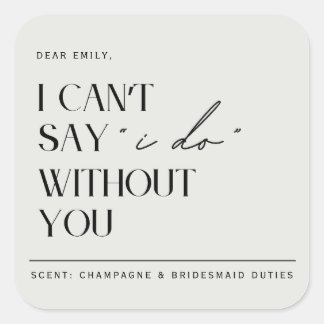 Minimalist Sage Bridesmaid Proposal Candle Label