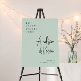 Minimalist Sage Calligraphic Wedding Welcome Sign
