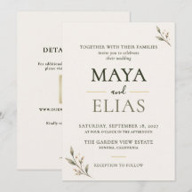 Minimalist Sage Champagne Botanical Wedding