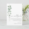 Minimalist Sage Eucalyptus Wedding Love Thanks Thank You Card | Zazzle