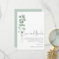 Minimalist Sage Eucalyptus Wedding Love Thanks Thank You Card | Zazzle