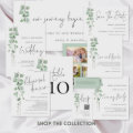 Minimalist Sage Eucalyptus Wedding Love Thanks Thank You Card | Zazzle