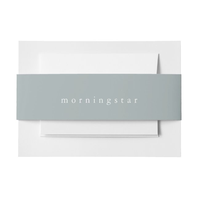 Minimalist Sage Gray Green Invitation Belly Band (Front Example)