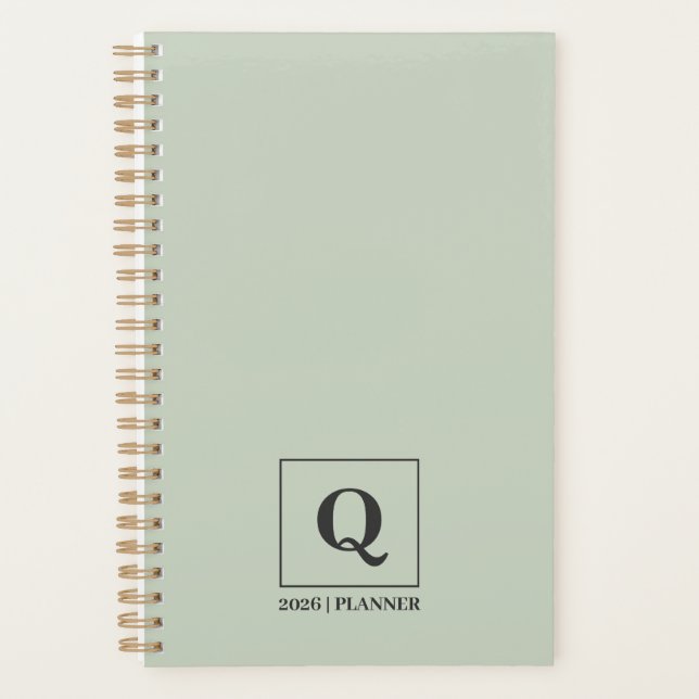 Minimalist Sage Green 2026 Planner (Front)