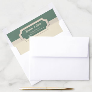 Minimalist Sage Green and Cream Formal Envelope Liner