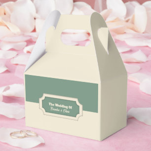 Minimalist Sage Green and Cream Formal Favor Boxes