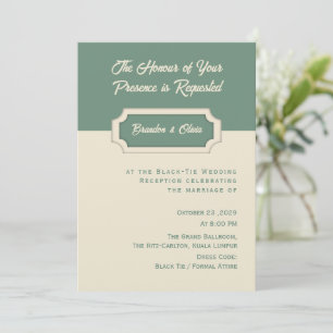 Minimalist Sage Green and Cream Formal Invitation