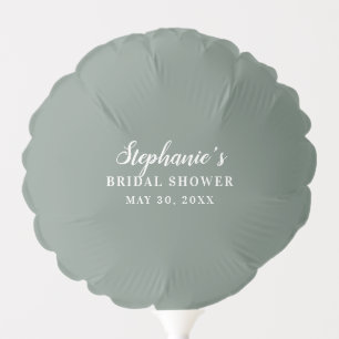 Minimalist Sage Green and White Bridal Shower      Balloon
