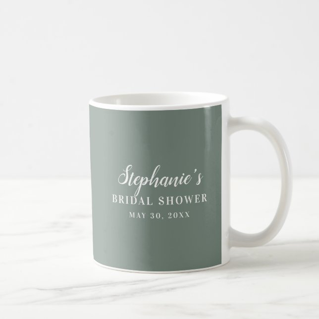 Minimalist Sage Green and White Bridal Shower      Coffee Mug (Right)