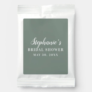 Minimalist Sage Green and White Bridal Shower Hot Chocolate Drink Mix