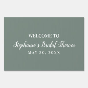 Minimalist Sage Green and White Bridal Shower Sign