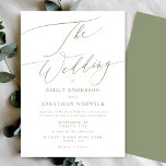 Minimalist Sage Green and White Simple Wedding Invitation<br><div class="desc">***this design is part of a collection*** _______________________ this design template is fully editable and customizable by you the customer - click personalize further button if you wish to move, add, delete, or make significant changes to the design _______________________ *if you have any DESIGN questions or need more designs or...</div>