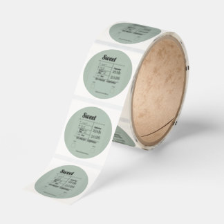 Minimalist Sage Green Baby Birth Stats Birth Classic Round Sticker
