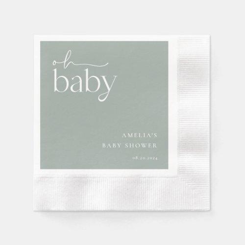 Minimalist Sage Green Baby Shower
