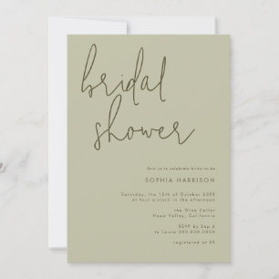 Minimalist Sage Green Bridal Shower Invitation