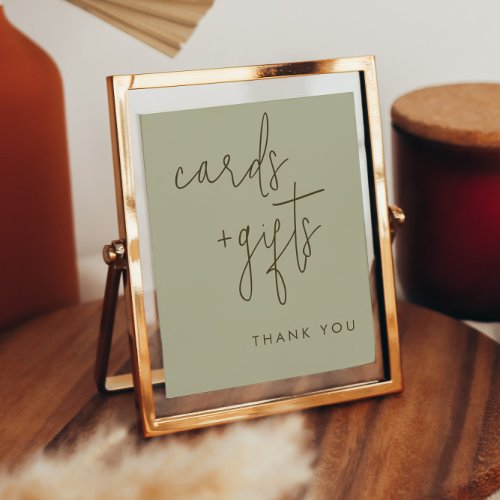 Minimalist Sage Green Cards and Gifts Sign