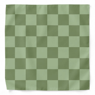 Minimalist Sage Green Checkerboard Pattern Bandana