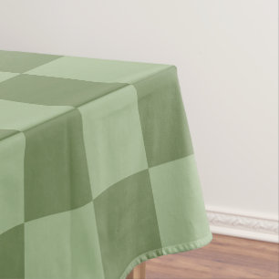 Minimalist Sage Green Checkerboard Pattern Tablecloth