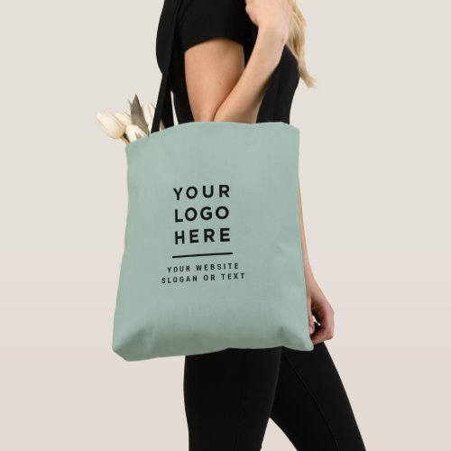 Minimalist Sage Green Chic Custom logo text Tote Bag