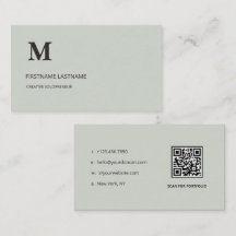 Minimalist Sage Green Corporate Monogram QR Code