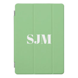 Minimalist sage green custom monogram initials iPad pro cover