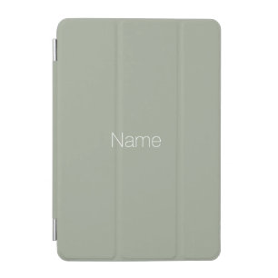 Minimalist sage green custom name monogram iPad mini cover
