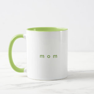 Minimalist Sage Green Custom Text Mom White Mug