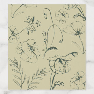 Minimalist Sage Green Floral 30th Birthday Envelope Liner