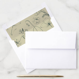 Minimalist Sage Green Floral 30th Birthday Envelope Liner
