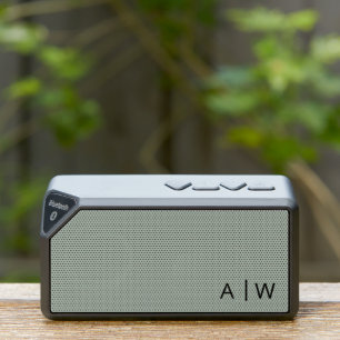 Minimalist Sage Green Modern Monogram Bluetooth Speaker