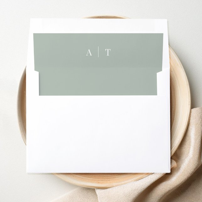 Minimalist Sage Green Modern Wedding Envelope Liner (Creator Uploaded)