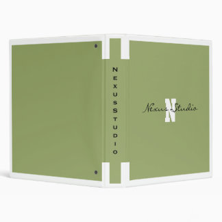 Minimalist Sage Green Monogram Business Binder