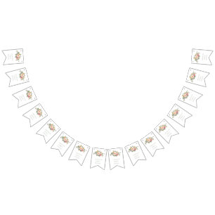 Minimalist Sage Green Names Wedding  Bunting Flags