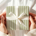 Minimalist Sage Green Olive Stripes Wrapping Paper<br><div class="desc">This charming wrapping paper features a soft sage green and white pinstripe pattern, offering a classic, yet delicate look. Ideal for adding a sweet, cozy touch to gift wrapping for birthdays, baby showers, or any special occasion. The subtle color scheme and timeless stripe pattern design make it a versatile choice,...</div>