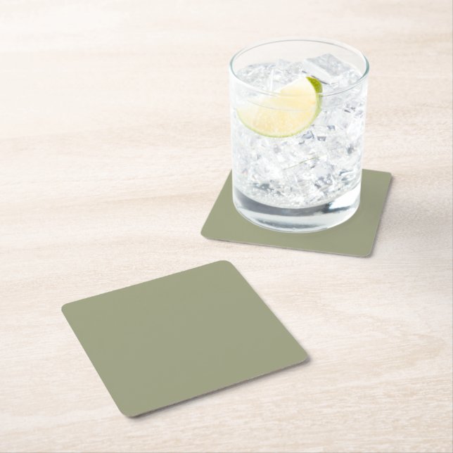 Minimalist Sage Green Paper Coaster Design (Insitu)