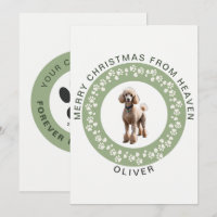 Minimalist Sage Green Pet Memorial Photo Christmas