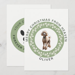 Minimalist Sage Green Pet Memorial Photo Christmas Holiday Card