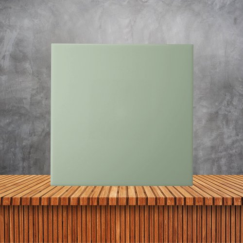 Minimalist Sage Green Plain Solid Color   Ceramic Tile