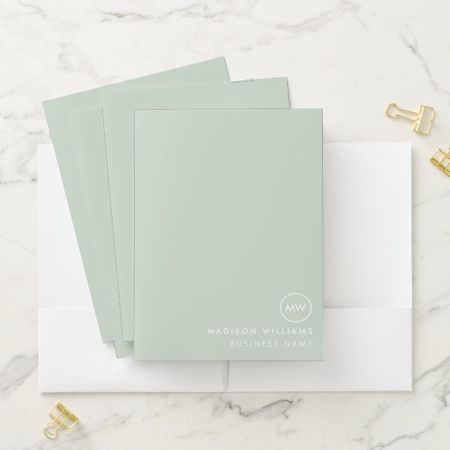 Minimalist Sage Green Professional Business Folder (In Situ)