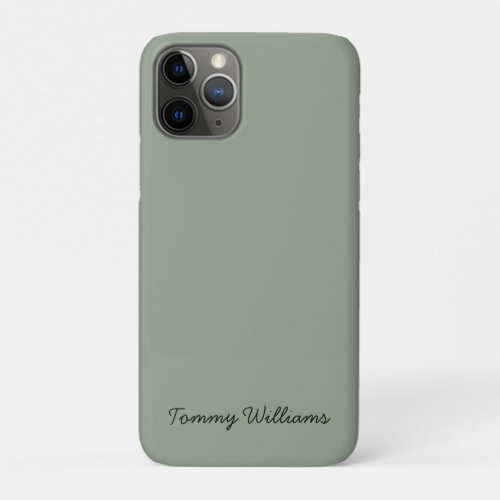 Minimalist Sage Green Professional Simple iPhone 11 Pro Case